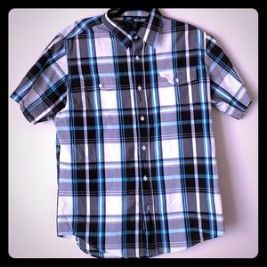 Burnside Men’s button down plaid shirt